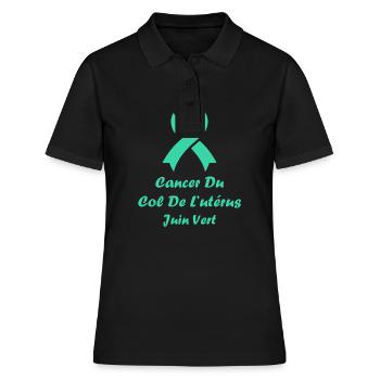 Sensibilisation au cancer du col de l'utérus - Polo Femme - noir - Devant - Ailine (174cm)