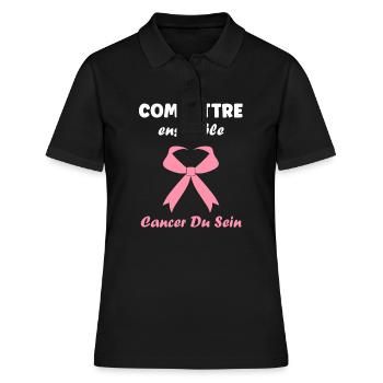 Sensibilisation cancer du sein - Polo Femme - noir - Devant - Ailine (174cm)