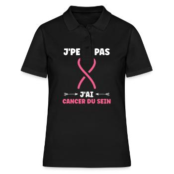Sensibilisation cancer du sein - Polo Femme - noir - Devant - Ailine (174cm)