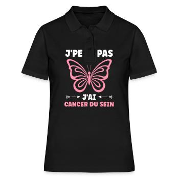 Sensibilisation cancer du sein - Polo Femme - noir - Devant - Ailine (174cm)