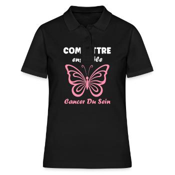 Sensibilisation cancer du sein - Polo Femme - noir - Devant - Ailine (174cm)