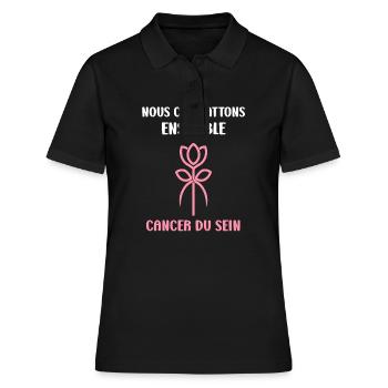 Sensibilisation cancer du sein - Polo Femme - noir - Devant - Ailine (174cm)