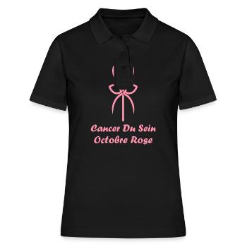 Sensibilisation cancer du sein - Polo Femme - noir - Devant - Ailine (174cm)