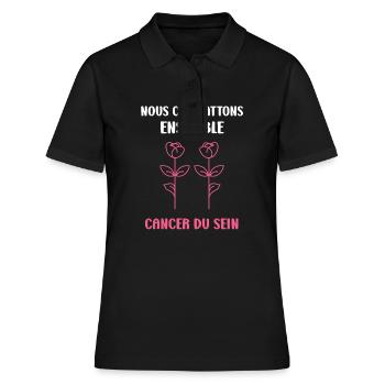 Sensibilisation cancer du sein - Polo Femme - noir - Devant - Ailine (174cm)