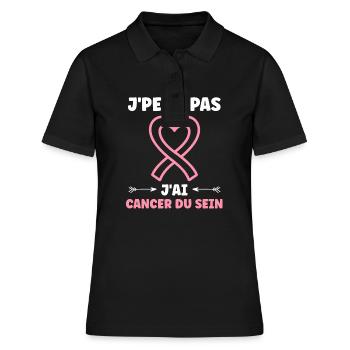 Sensibilisation cancer du sein - Polo Femme - noir - Devant - Ailine (174cm)