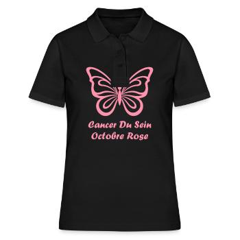 Sensibilisation cancer du sein - Polo Femme - noir - Devant - Ailine (174cm)