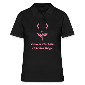 Sensibilisation cancer du sein - Polo Femme - noir - Devant - Ailine (174cm)