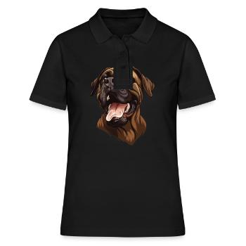Broholmer | Danish Mastiff | Cartoon Artwork - Frauen Polo Shirt - Schwarz - Vorne - Ailine (174cm)