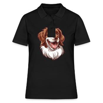 Epagneul Breton Épagneul breton | Caricature - Polo Femme - noir - Devant - Ailine (174cm)