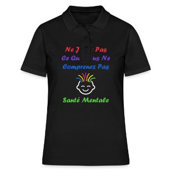 sensibilisation santé mentale - Polo Femme - noir - Devant - Ailine (174cm)