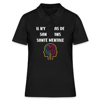 sensibilisation santé mentale - Polo Femme - noir - Devant - Ailine (174cm)