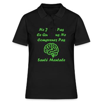 sensibilisation santé mentale - Polo Femme - noir - Devant - Ailine (174cm)