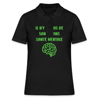 sensibilisation santé mentale - Polo Femme - noir - Devant - Ailine (174cm)