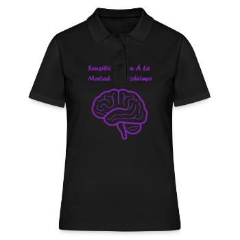 Sensibilisation à la maladie d’Alzheimer - Polo Femme - noir - Devant - Ailine (174cm)