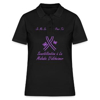 Sensibilisation à la maladie d’Alzheimer - Polo Femme - noir - Devant - Ailine (174cm)