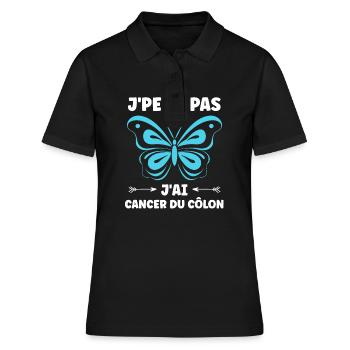 Sensibilisation au cancer du côlon - Polo Femme - noir - Devant - Ailine (174cm)