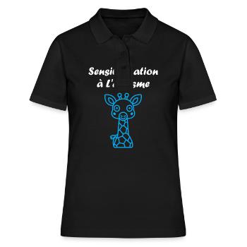 Animal Sensibilisation à l'autisme - Polo Femme - noir - Devant - Ailine (174cm)