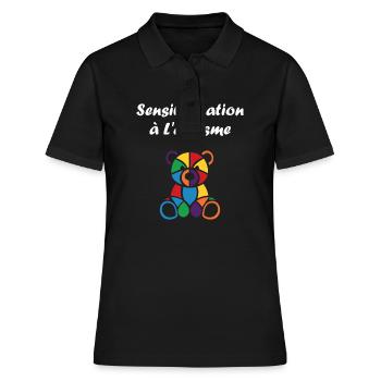 Animal Sensibilisation à l'autisme - Polo Femme - noir - Devant - Ailine (174cm)