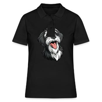 Terrier tibétain | Terrier tibétain | Illustration de dessin animé - Polo Femme - noir - Devant - Ailine (174cm)