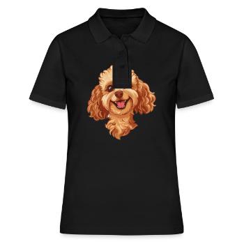 Caniche jouet | Caniche jouet | Illustration de dessin animé - Polo Femme - noir - Devant - Ailine (174cm)
