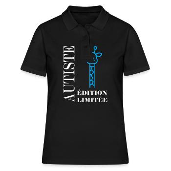 sensibilisation à l'autisme autiste - Polo Femme - noir - Devant - Ailine (174cm)