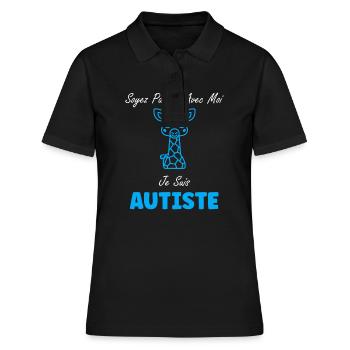 sensibilisation à l'autisme autiste - Polo Femme - noir - Devant - Ailine (174cm)