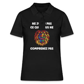 sensibilisation a l'autisme autiste - Polo Femme - noir - Devant - Ailine (174cm)