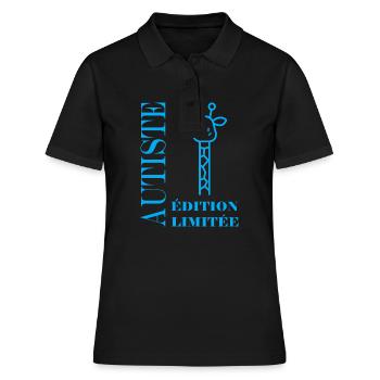 sensibilisation à l'autisme autiste - Polo Femme - noir - Devant - Ailine (174cm)