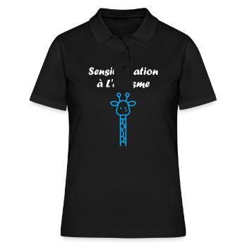 sensibilisation à l'autisme autiste - Polo Femme - noir - Devant - Ailine (174cm)