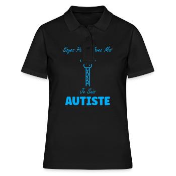 sensibilisation à l'autisme autiste - Polo Femme - noir - Devant - Ailine (174cm)