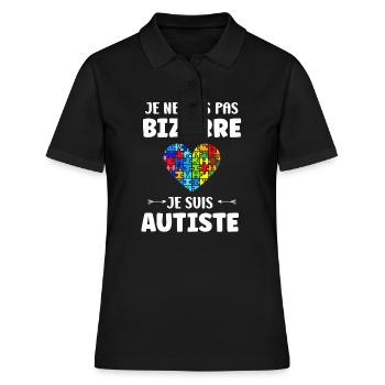 sensibilisation a l'autisme autiste - Polo Femme - noir - Devant - Ailine (174cm)