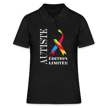 sensibilisation a l'autisme autiste - Polo Femme - noir - Devant - Ailine (174cm)
