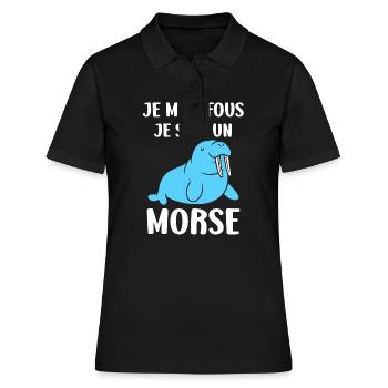 Animal humour Morse - Polo Femme - noir - Devant - Ailine (174cm)