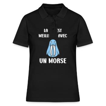 Animal humour Morse - Polo Femme - noir - Devant - Ailine (174cm)