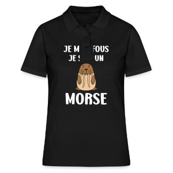 Animal humour Morse - Polo Femme - noir - Devant - Ailine (174cm)