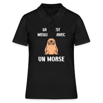 Animal humour Morse - Polo Femme - noir - Devant - Ailine (174cm)