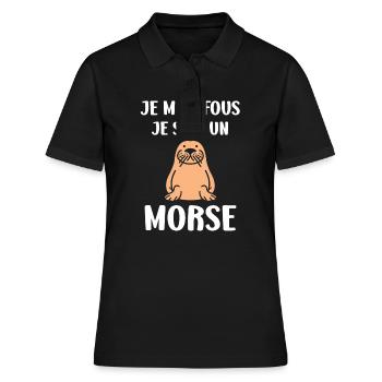 Animal humour Morse - Polo Femme - noir - Devant - Ailine (174cm)