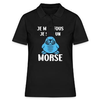 Animal humour Morse - Polo Femme - noir - Devant - Ailine (174cm)