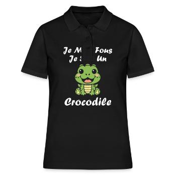 Humour Crocodile - Polo Femme - noir - Devant - Ailine (174cm)