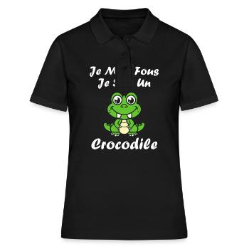 Humour Crocodile - Polo Femme - noir - Devant - Ailine (174cm)