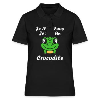 Humour Crocodile - Polo Femme - noir - Devant - Ailine (174cm)
