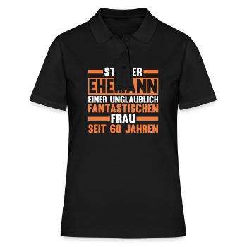 Ehe Diamantene Hochzeit 60 Jahre Verheiratet Hochz - Frauen Polo Shirt - Schwarz - Vorne - Ailine (174cm)