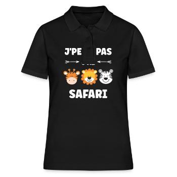 humour safari - Polo Femme - noir - Devant - Ailine (174cm)