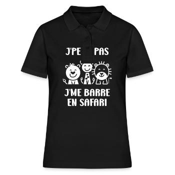 humour safari - Polo Femme - noir - Devant - Ailine (174cm)