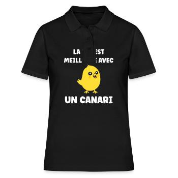 Humour Canari - Polo Femme - noir - Devant - Ailine (174cm)