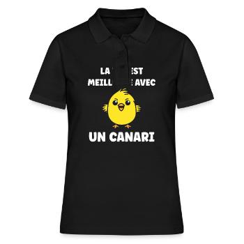 Humour Canari - Polo Femme - noir - Devant - Ailine (174cm)