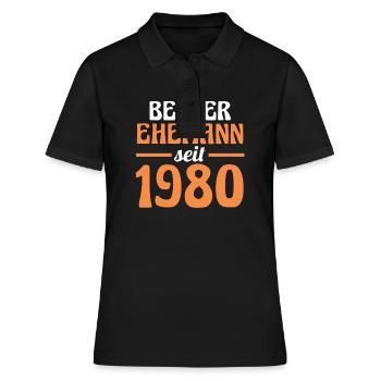 Meilleur mari de la Saint-Valentin depuis 1980 - Polo Femme - noir - Devant - Ailine (174cm)