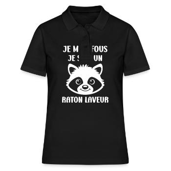 Humour Raton laveur - Polo Femme - noir - Devant - Ailine (174cm)