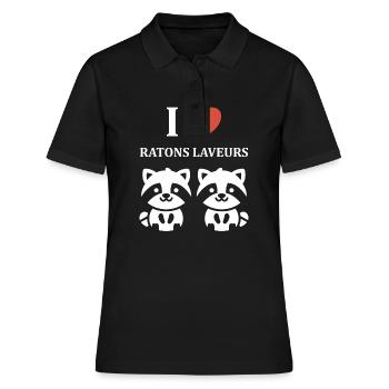 Humour Raton laveur - Polo Femme - noir - Devant - Ailine (174cm)