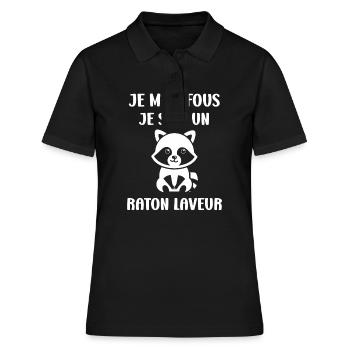 Humour Raton laveur - Polo Femme - noir - Devant - Ailine (174cm)